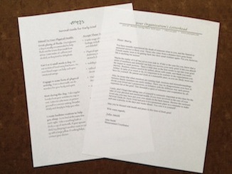 Grief support mailings and educational enclosures
